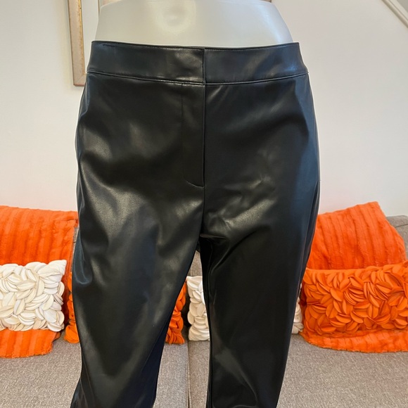 ❣️🆕Calvin Klein Black Faux Leather Slim Leg Suit Pants❣️ - Picture 4 of 11